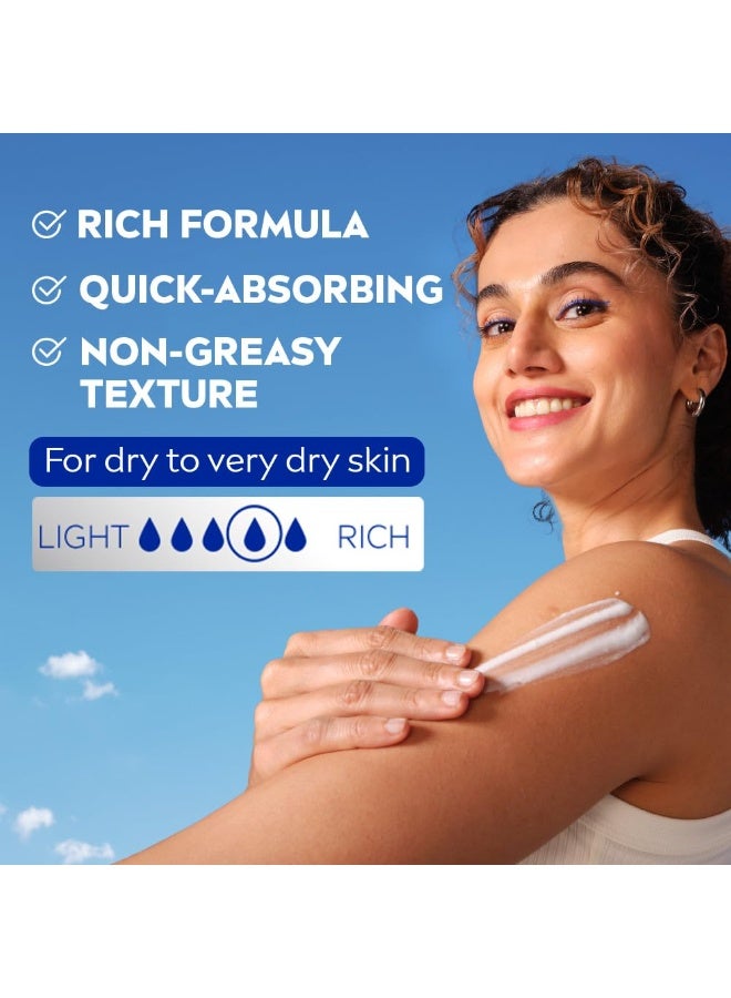 نيفيا لوشن نيفيا كاكاو المغذي للجسم 400 مل مع سيروم الترطيب العميق | ترطيب يدوم 72 ساعة | غني بزبدة الكاكاو وزيت جوز الهند | تركيبة غير دهنية لبشرة صحية المظهر | مناسب للبشرة شديدة الجفاف - Image 4